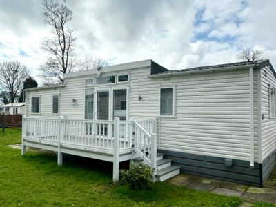 Outside view of a static caravan house at Mowbreck Park